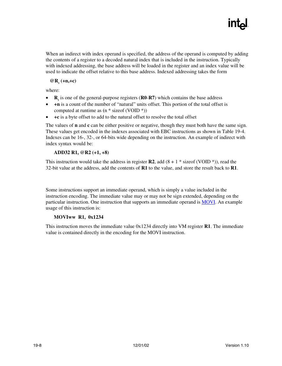 3 indirect with index operands, 4 immediate operands | Intel Extensible Firmware Interface User Manual | Page 782 / 1084