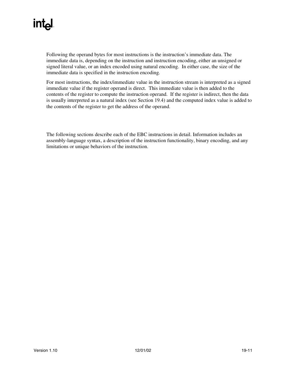3 index/immediate data encoding, 8 ebc instruction set | Intel Extensible Firmware Interface User Manual | Page 785 / 1084