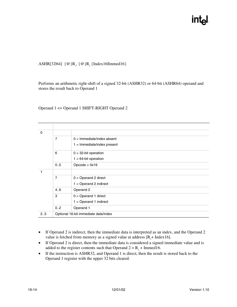 Ashr, Ashr syntax, Description | Operation, Behaviors and restrictions | Intel Extensible Firmware Interface User Manual | Page 788 / 1084