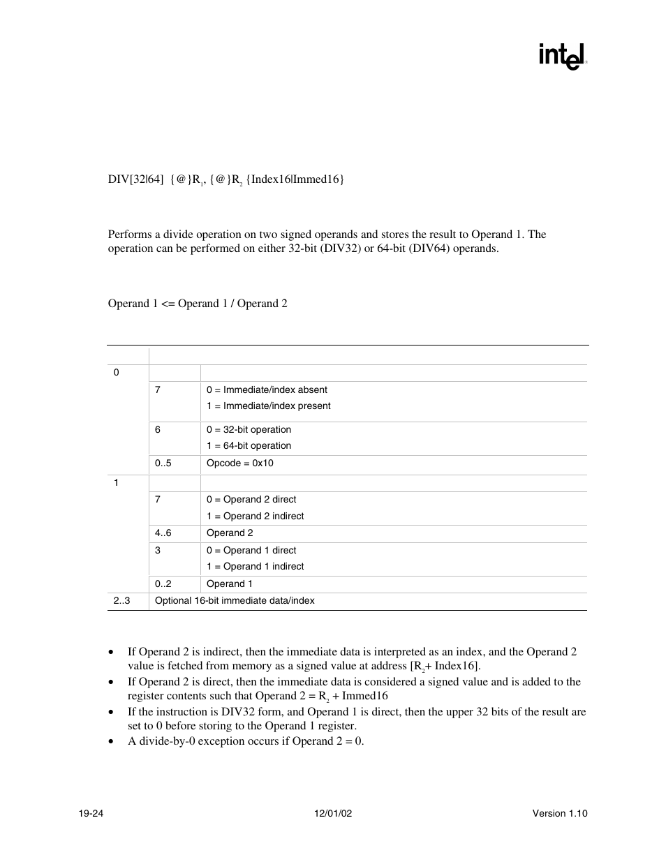 Div syntax, Description, Operation | Behaviors and restrictions | Intel Extensible Firmware Interface User Manual | Page 798 / 1084