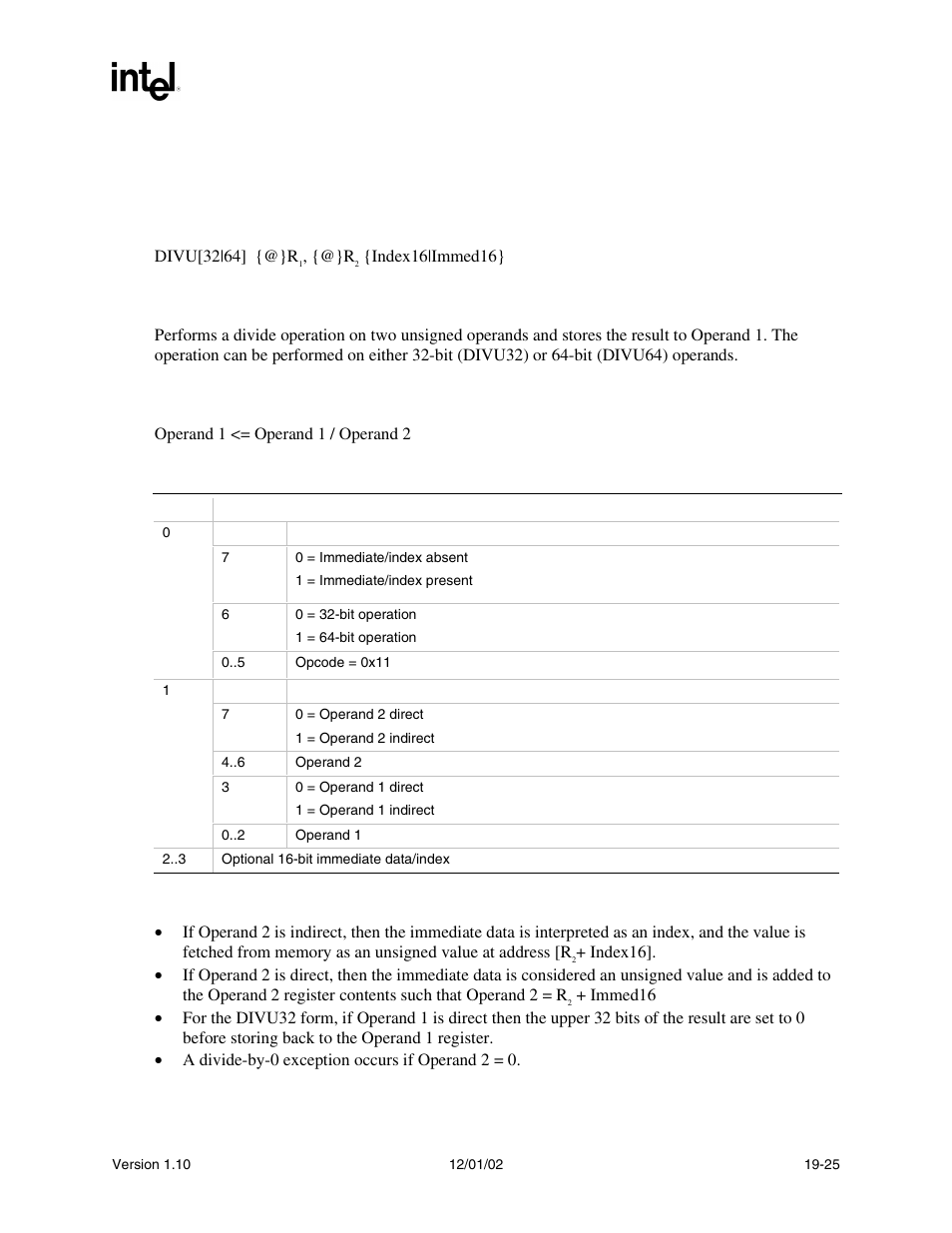 Divu, Divu syntax, Description | Operation, Behaviors and restrictions | Intel Extensible Firmware Interface User Manual | Page 799 / 1084