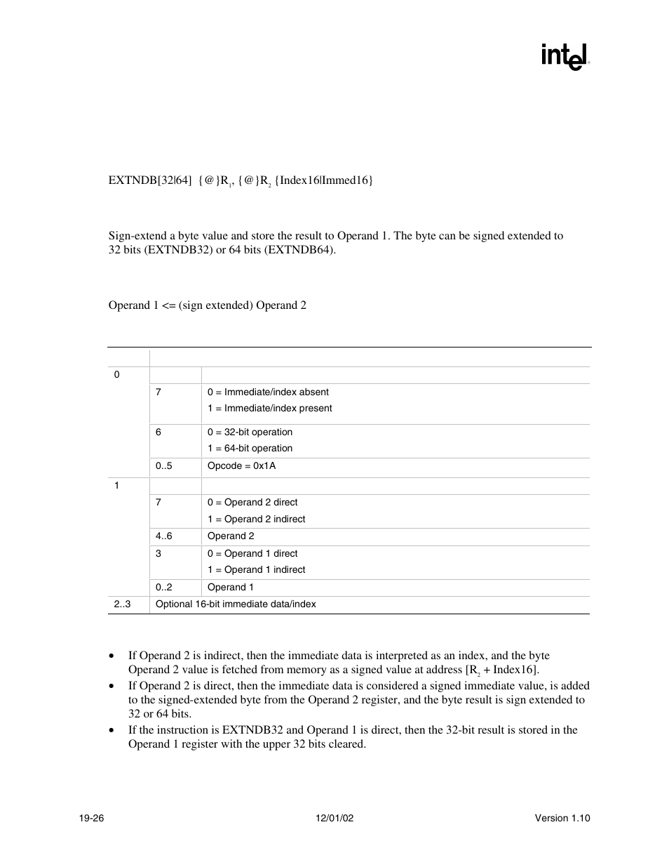 Extndb, Extndb syntax, Description | Operation, Behaviors and restrictions | Intel Extensible Firmware Interface User Manual | Page 800 / 1084