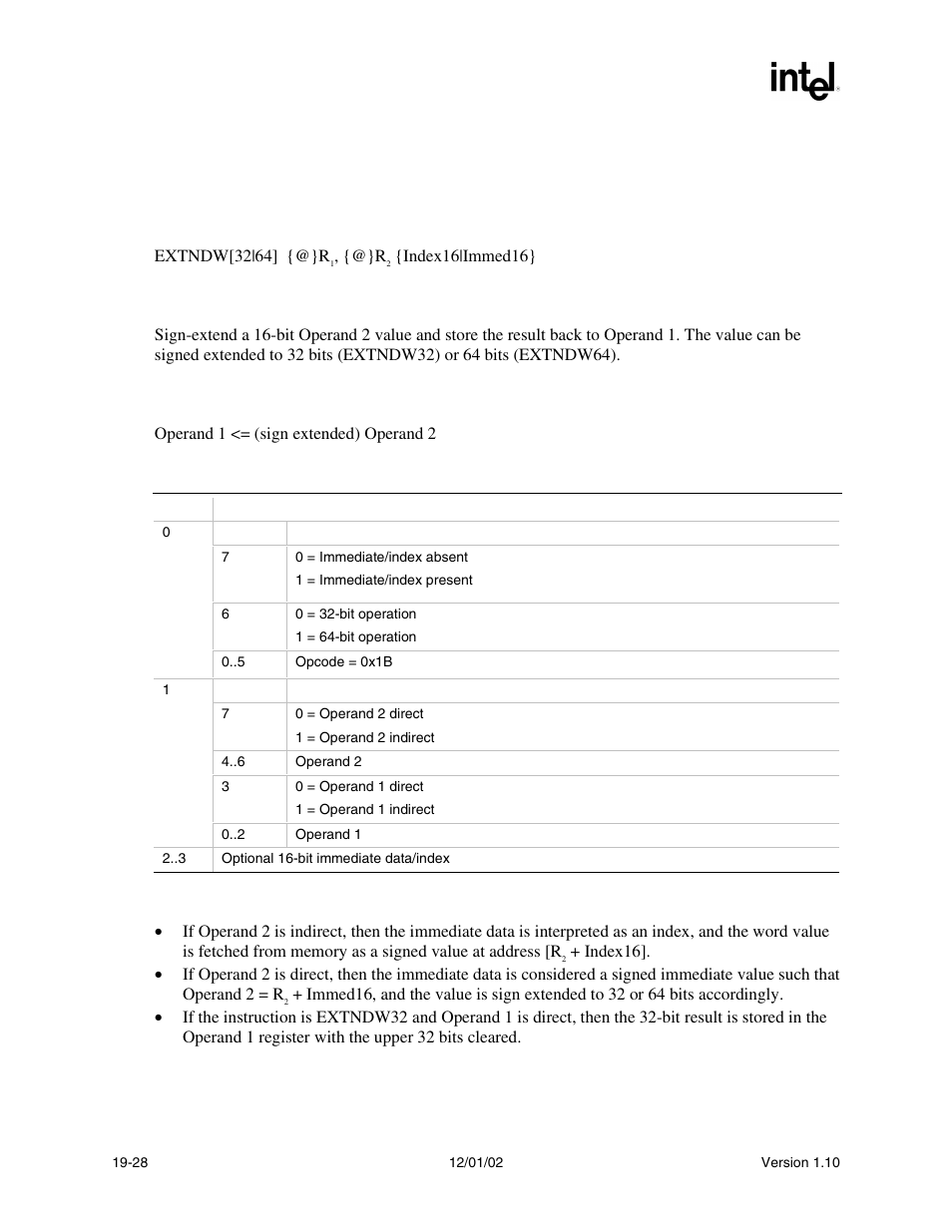 Extndw, Extndw syntax, Description | Operation, Behaviors and restrictions | Intel Extensible Firmware Interface User Manual | Page 802 / 1084