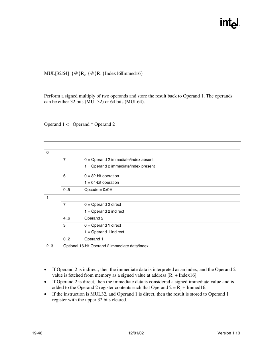 Mul syntax, Description, Operation | Behaviors and restrictions | Intel Extensible Firmware Interface User Manual | Page 820 / 1084