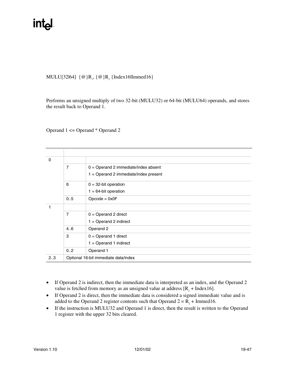 Mulu, Mulu syntax, Description | Operation, Behaviors and restrictions | Intel Extensible Firmware Interface User Manual | Page 821 / 1084