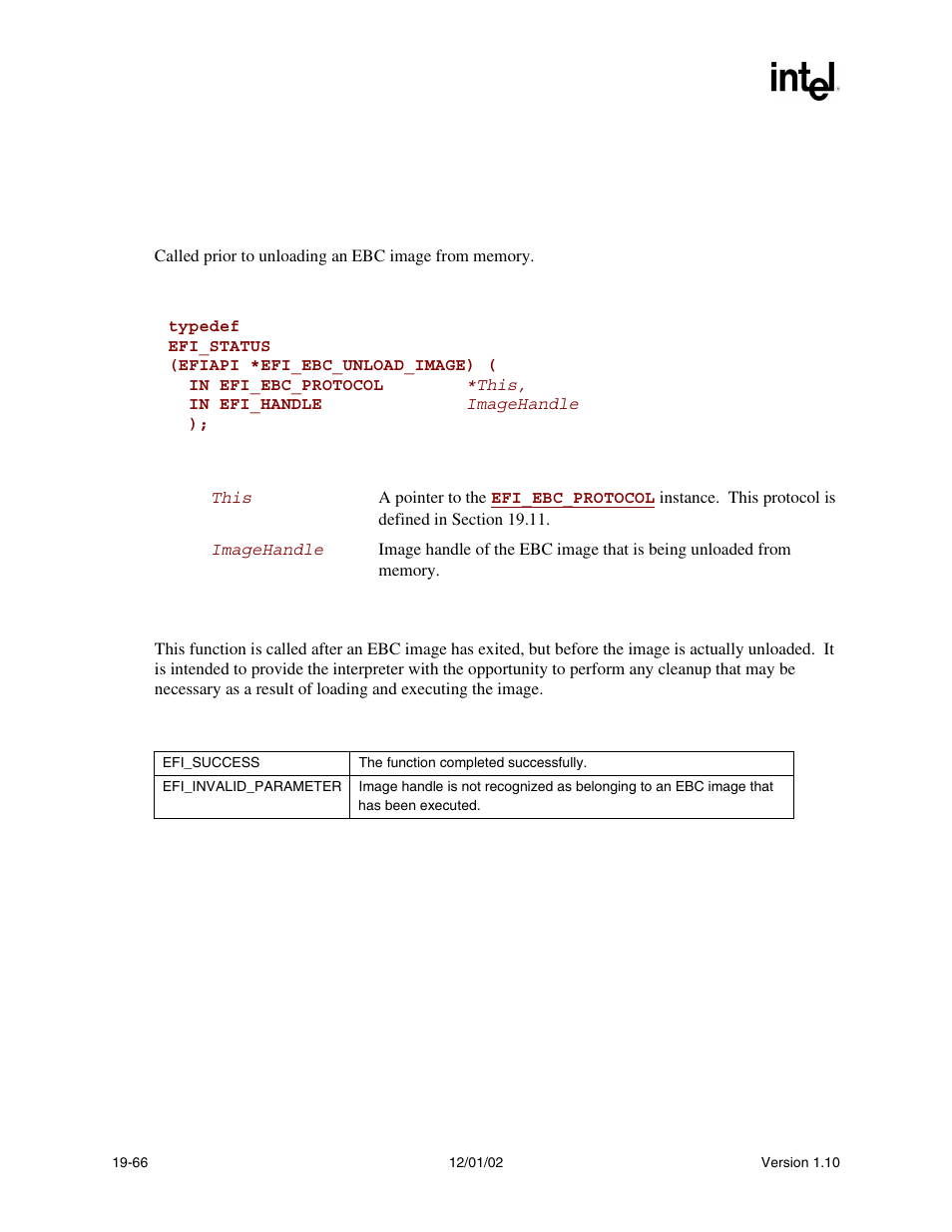 Efi_ebc_protocol.unloadimage(), Unloadimage(), Func | Intel Extensible Firmware Interface User Manual | Page 840 / 1084