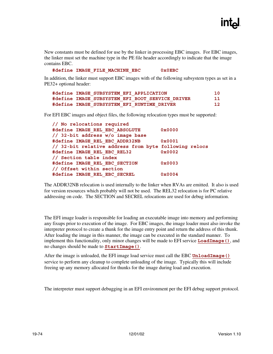 11 ebc linker, 12 image loader, 13 debug support | Intel Extensible Firmware Interface User Manual | Page 848 / 1084