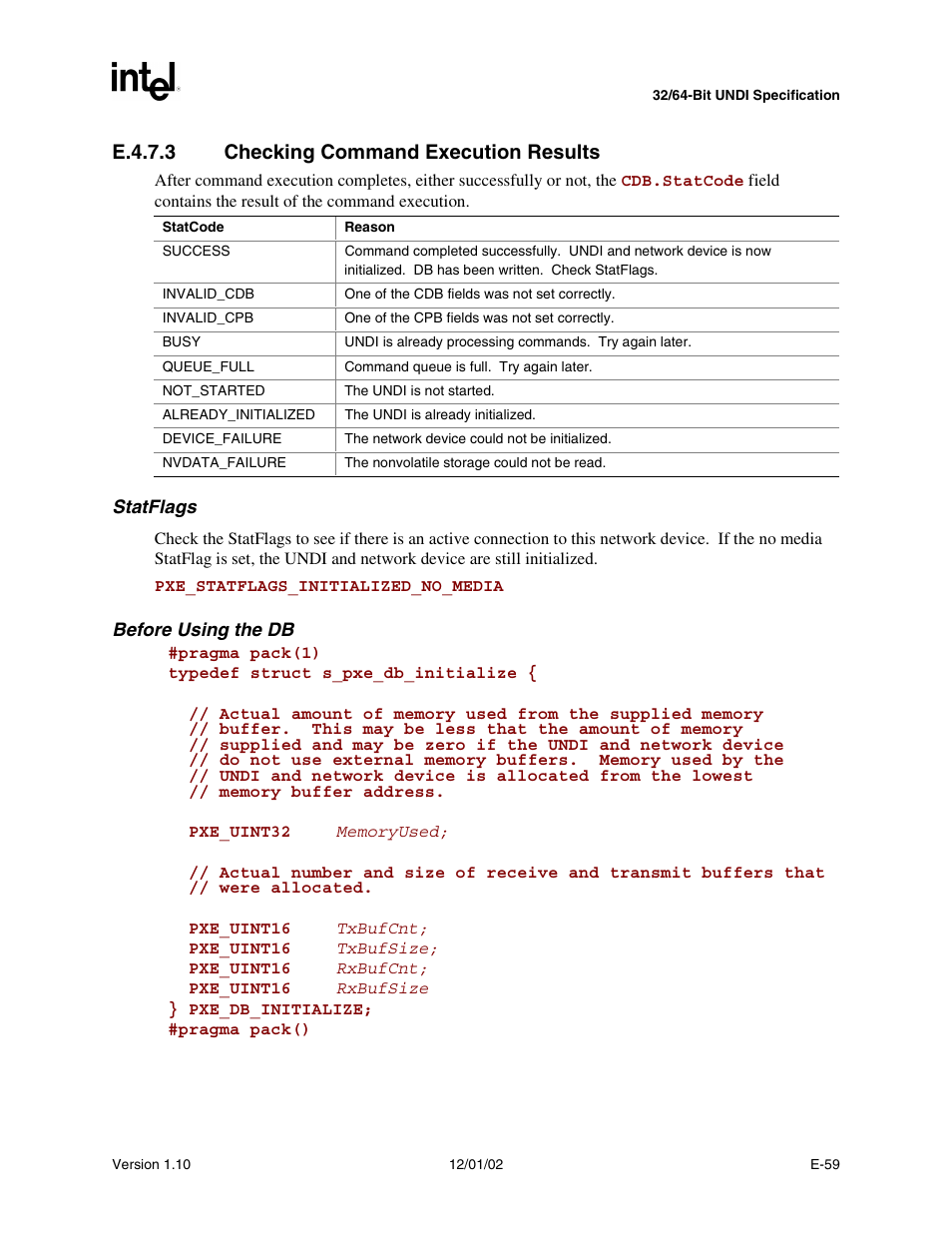 E.4.7.3 checking command execution results | Intel Extensible Firmware Interface User Manual | Page 925 / 1084