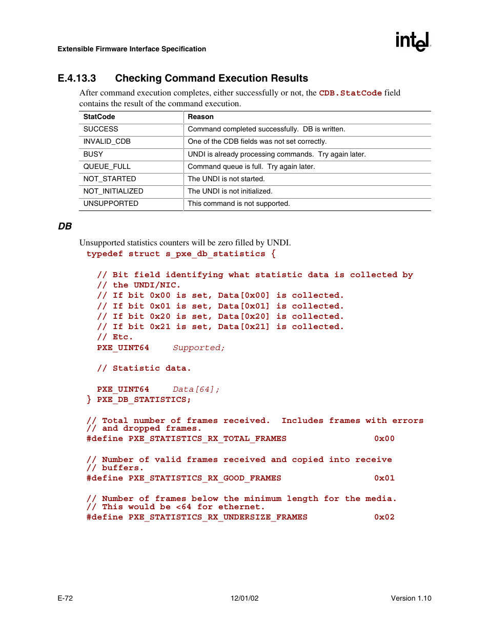 E.4.13.3 checking command execution results | Intel Extensible Firmware Interface User Manual | Page 938 / 1084