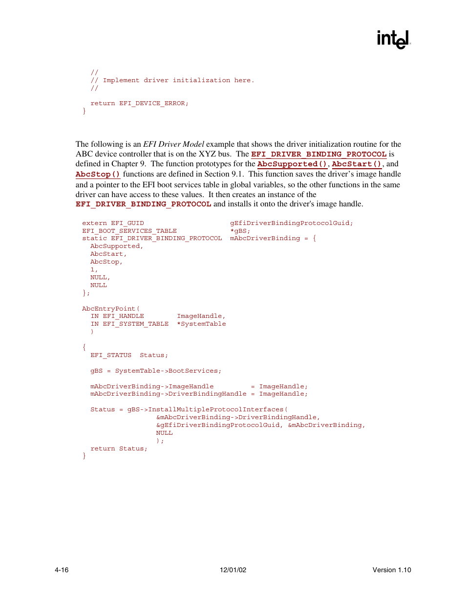 2 efi driver model example | Intel Extensible Firmware Interface User Manual | Page 94 / 1084