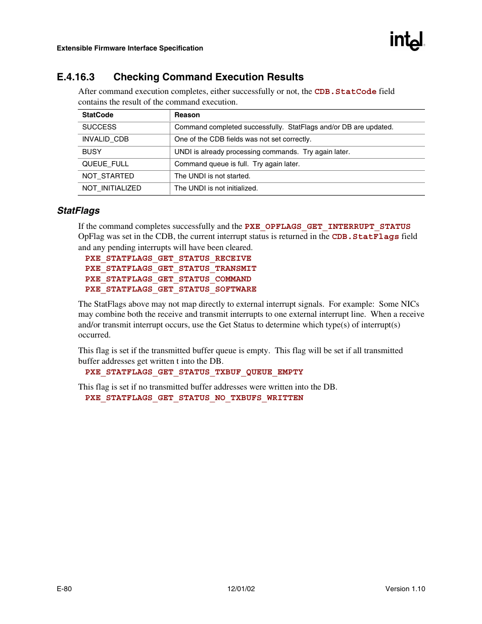 E.4.16.3 checking command execution results | Intel Extensible Firmware Interface User Manual | Page 946 / 1084