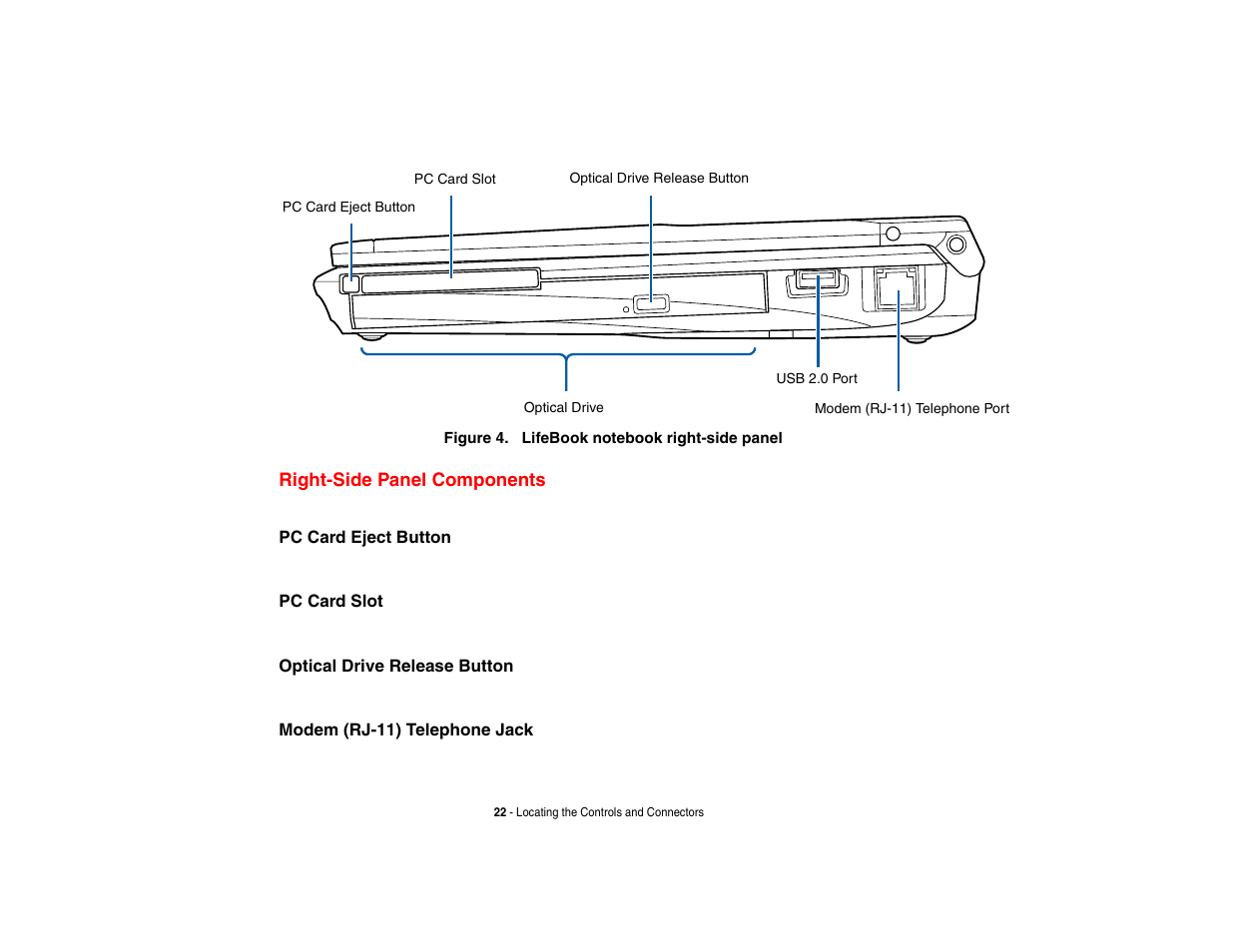 Right-side panel components | Intel Fujitsu P8010 User Manual | Page 23 / 195