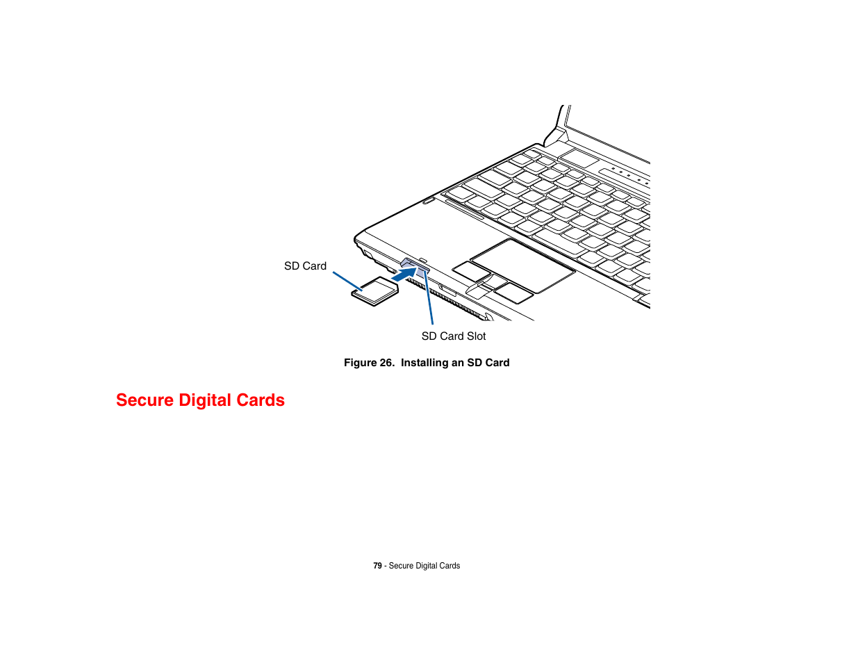 Secure digital cards | Intel Fujitsu P8010 User Manual | Page 80 / 195