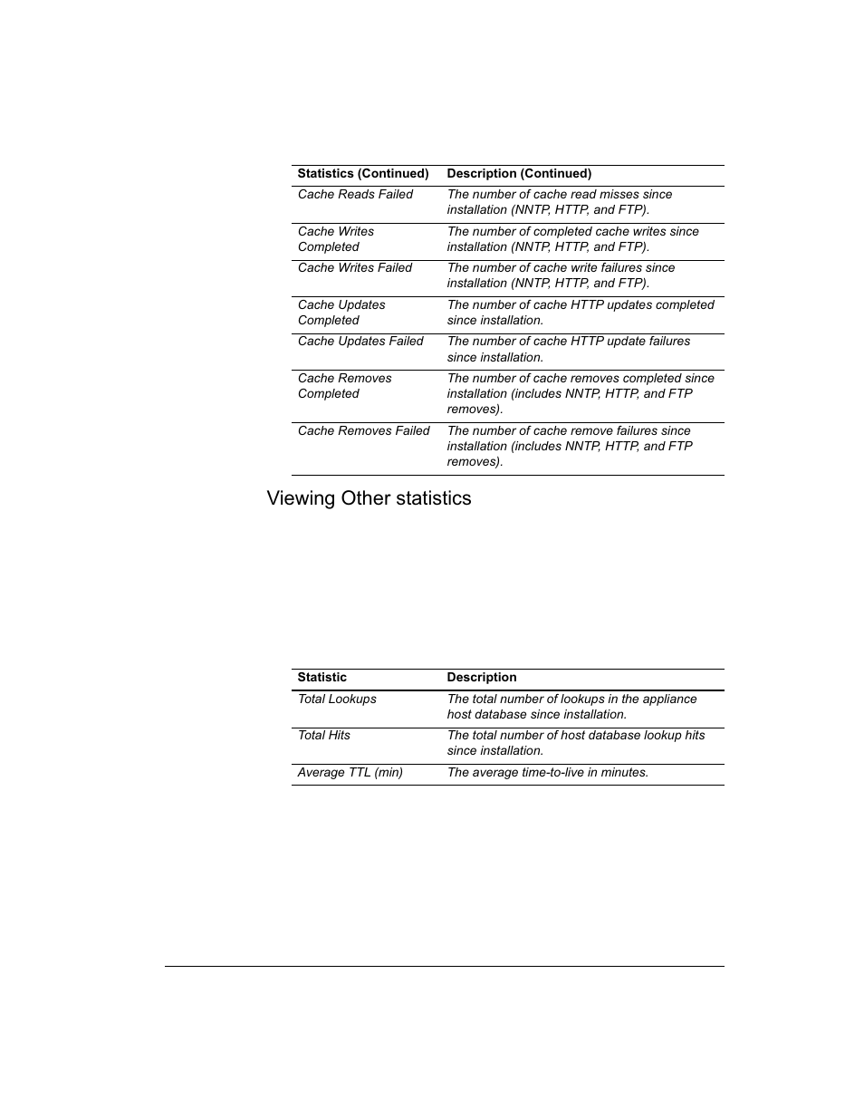 Viewing other statistics, Viewing host database statistics | Intel 1520 User Manual | Page 117 / 176