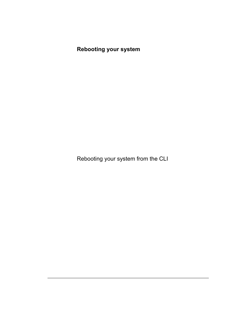 Rebooting your system, Rebooting your system from the cli, Rebooting the appliance from the cli | Rebooting the appliance from the front panel | Intel 1520 User Manual | Page 122 / 176