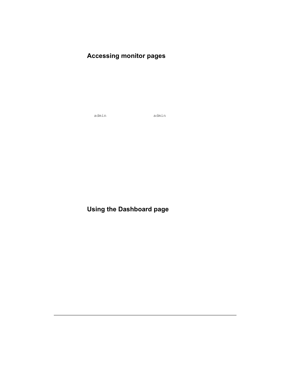 Accessing monitor pages, Using the dashboard page | Intel 1520 User Manual | Page 30 / 176