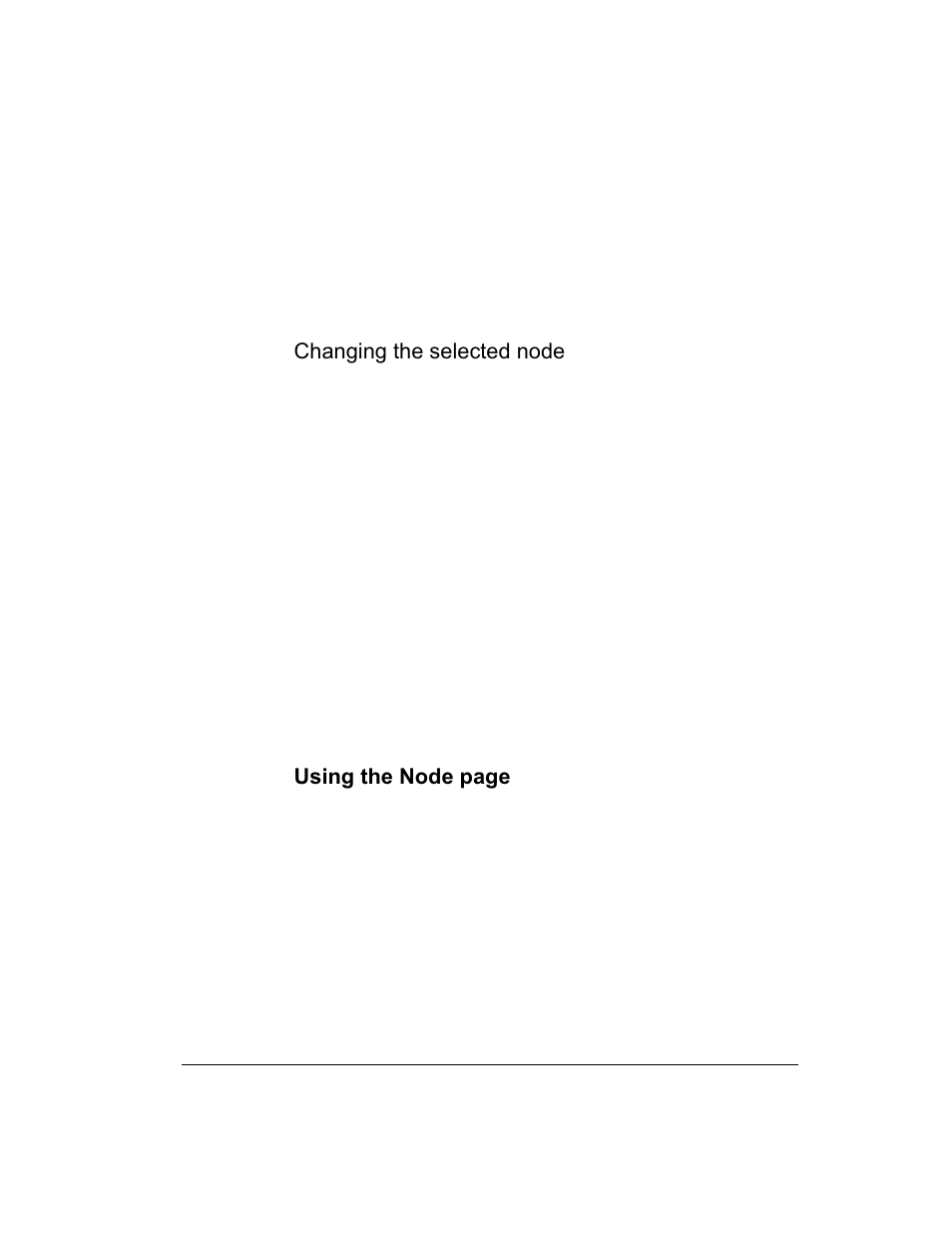 Changing the selected node, Using the node page | Intel 1520 User Manual | Page 32 / 176
