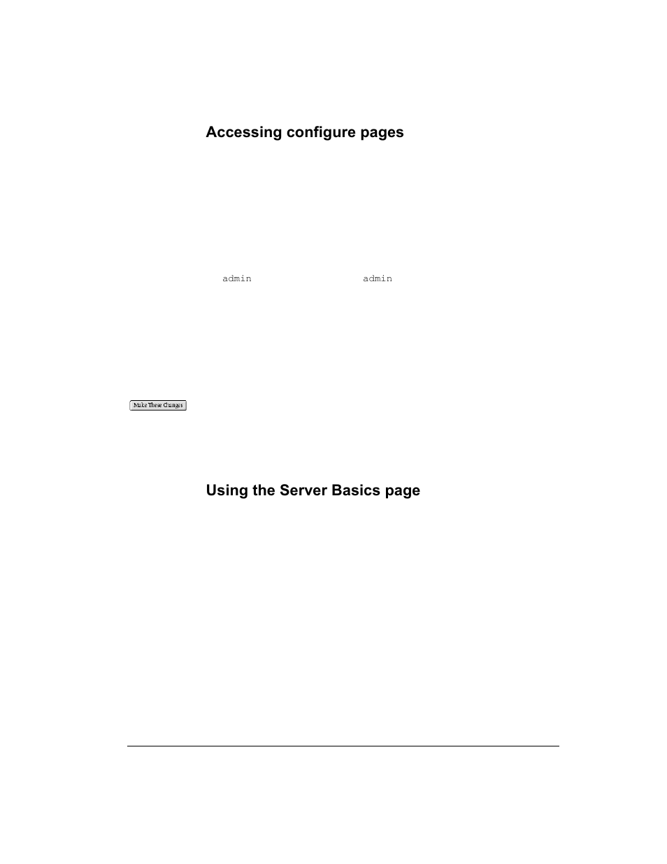 Accessing configure pages, Using the server basics page | Intel 1520 User Manual | Page 36 / 176