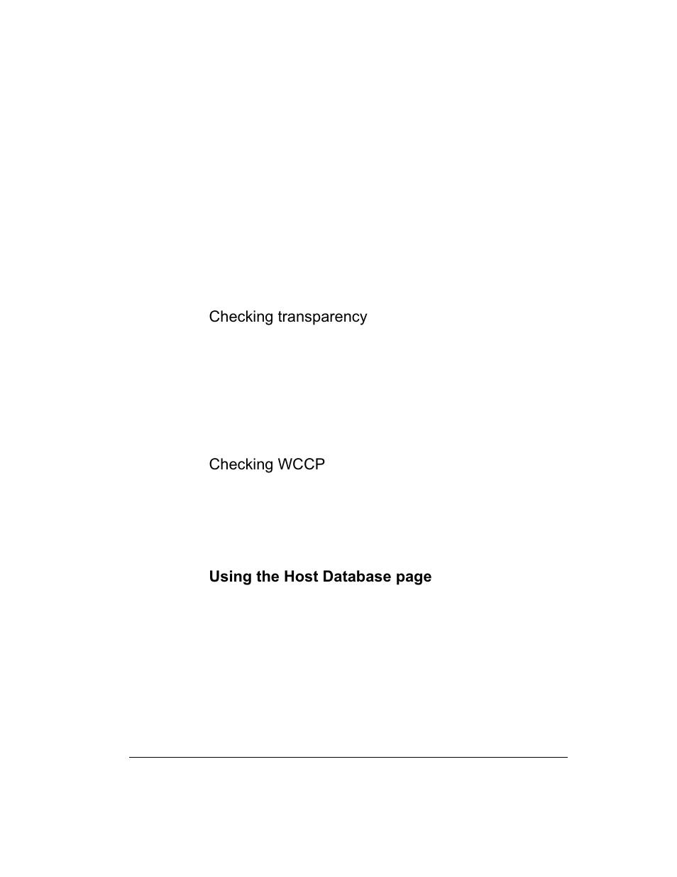 Checking transparency, Checking wccp, Using the host database page | Intel 1520 User Manual | Page 56 / 176