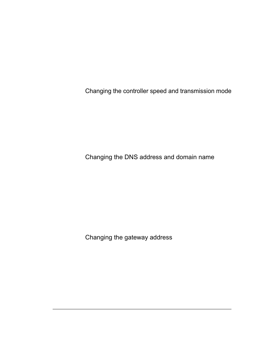 Changing the dns address and domain name, Changing the gateway address, Changing speed and transmission mode | Changing the dns address | Intel 1520 User Manual | Page 65 / 176