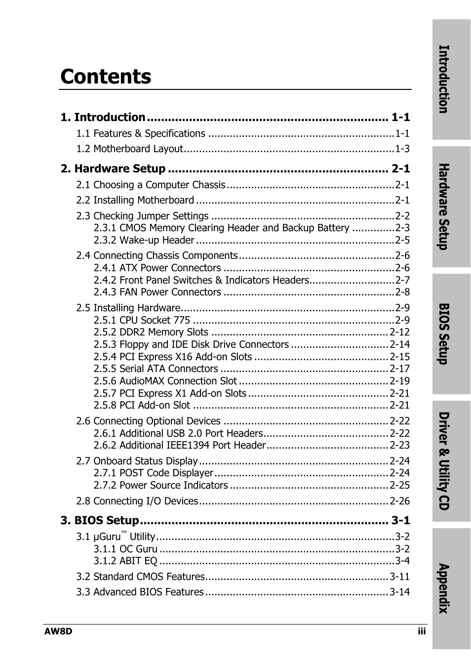 Intel AW8D User Manual | Page 3 / 80