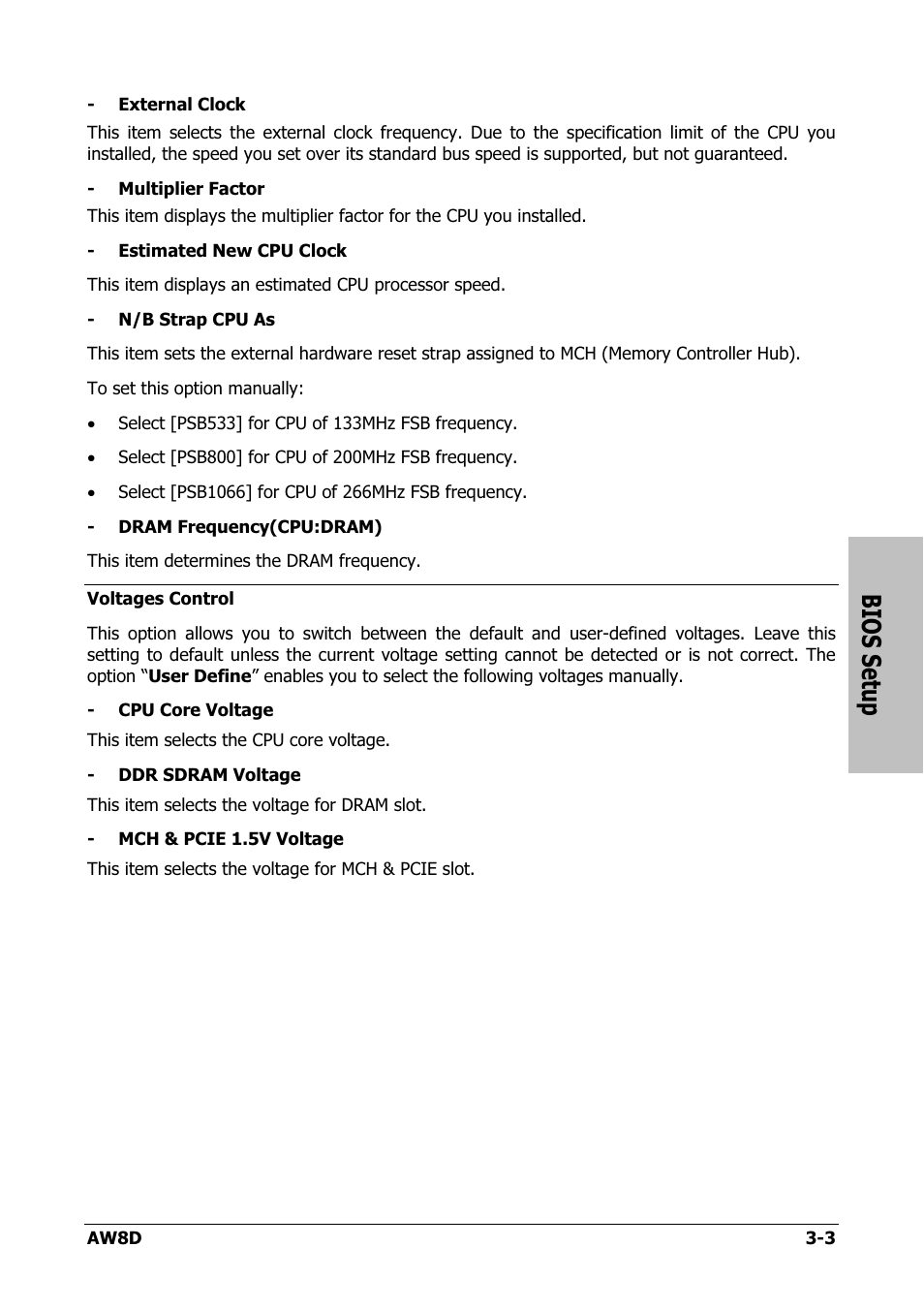 Bios setup | Intel AW8D User Manual | Page 37 / 80