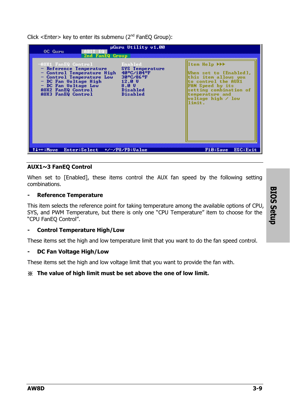 Bios setup | Intel AW8D User Manual | Page 43 / 80