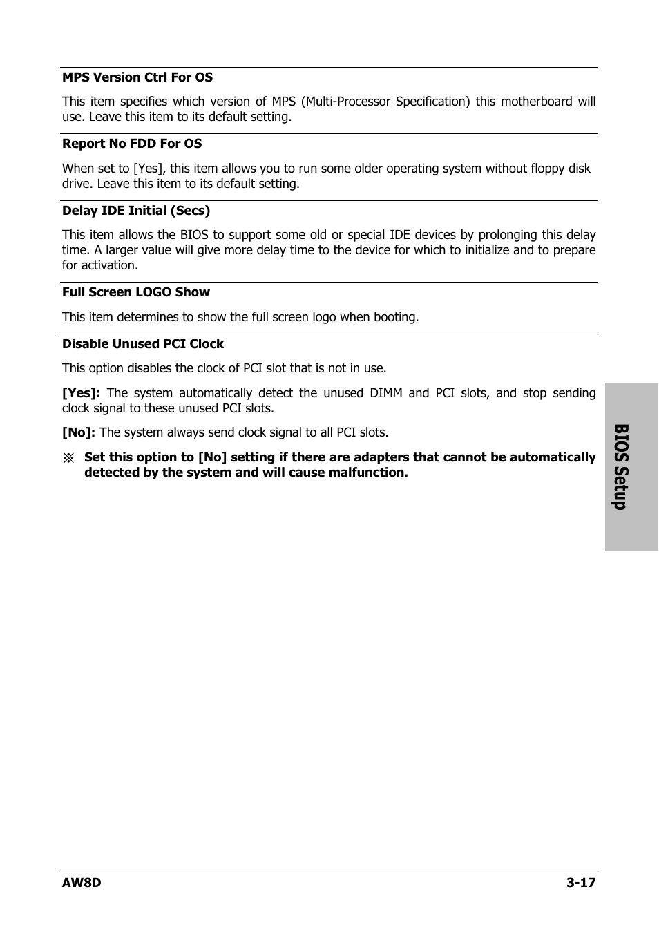 Bios setup | Intel AW8D User Manual | Page 51 / 80