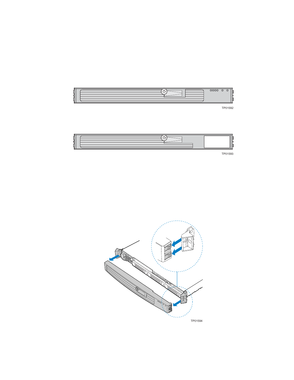 Removing and installing the front bezel, Removing the front bezel | Intel SR1450 User Manual | Page 27 / 87