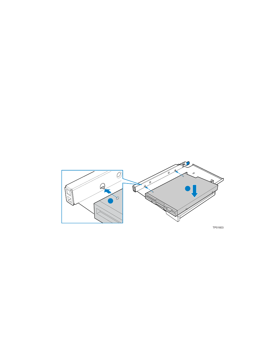 Installing a floppy drive into slimline bay | Intel SR1450 User Manual | Page 34 / 87