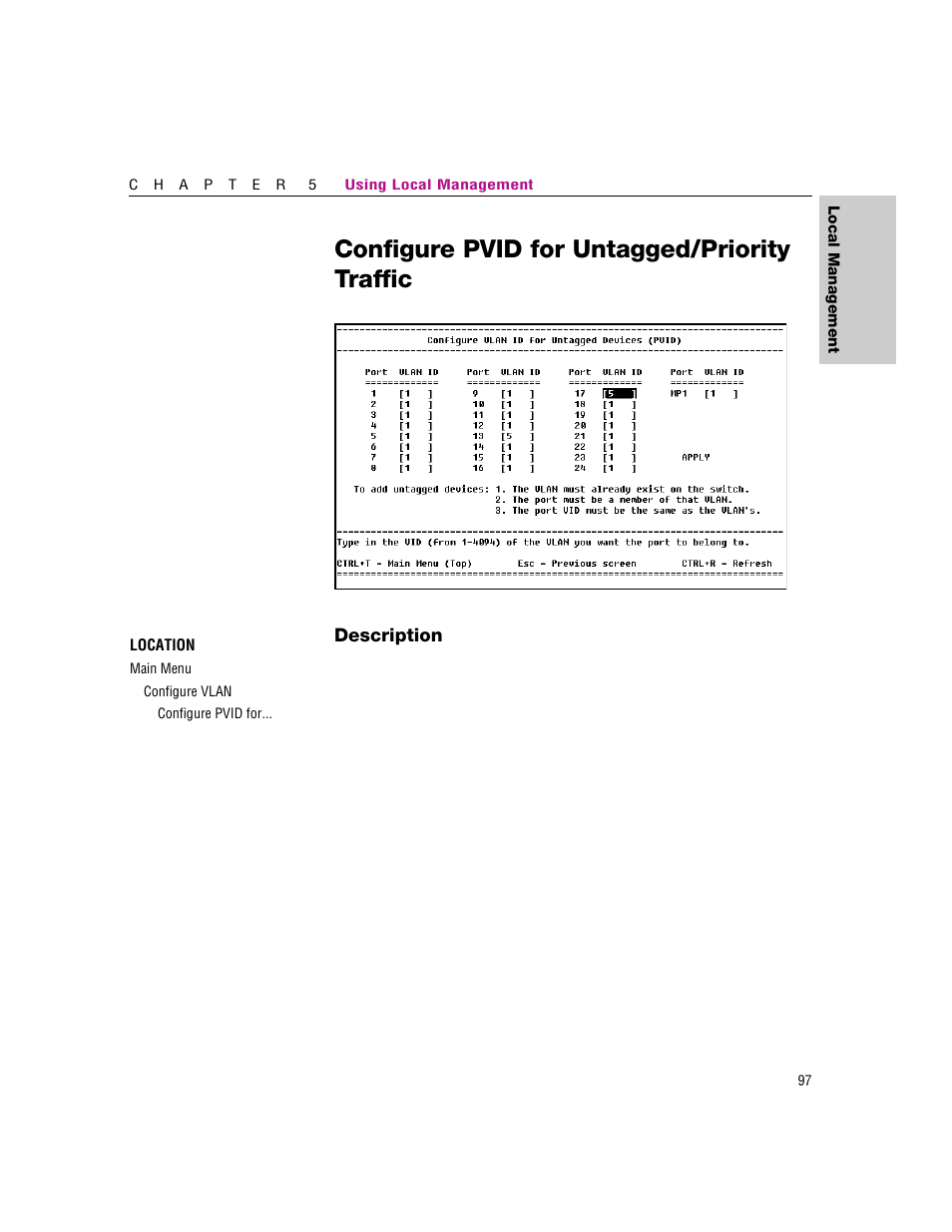 Configure pvid for untagged/priority traffic | Intel 460T User Manual | Page 103 / 150