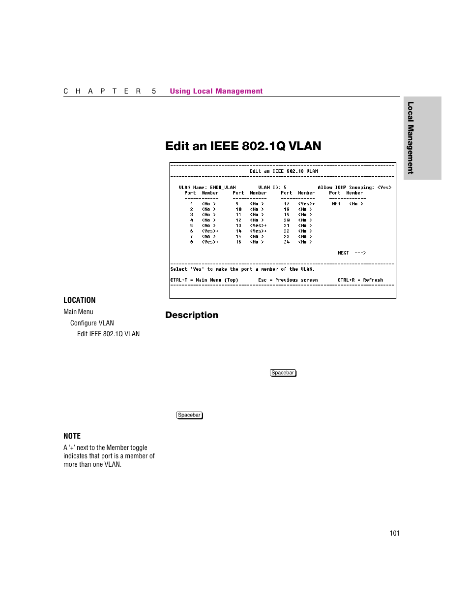 Edit an ieee 802.1q vlan | Intel 460T User Manual | Page 107 / 150