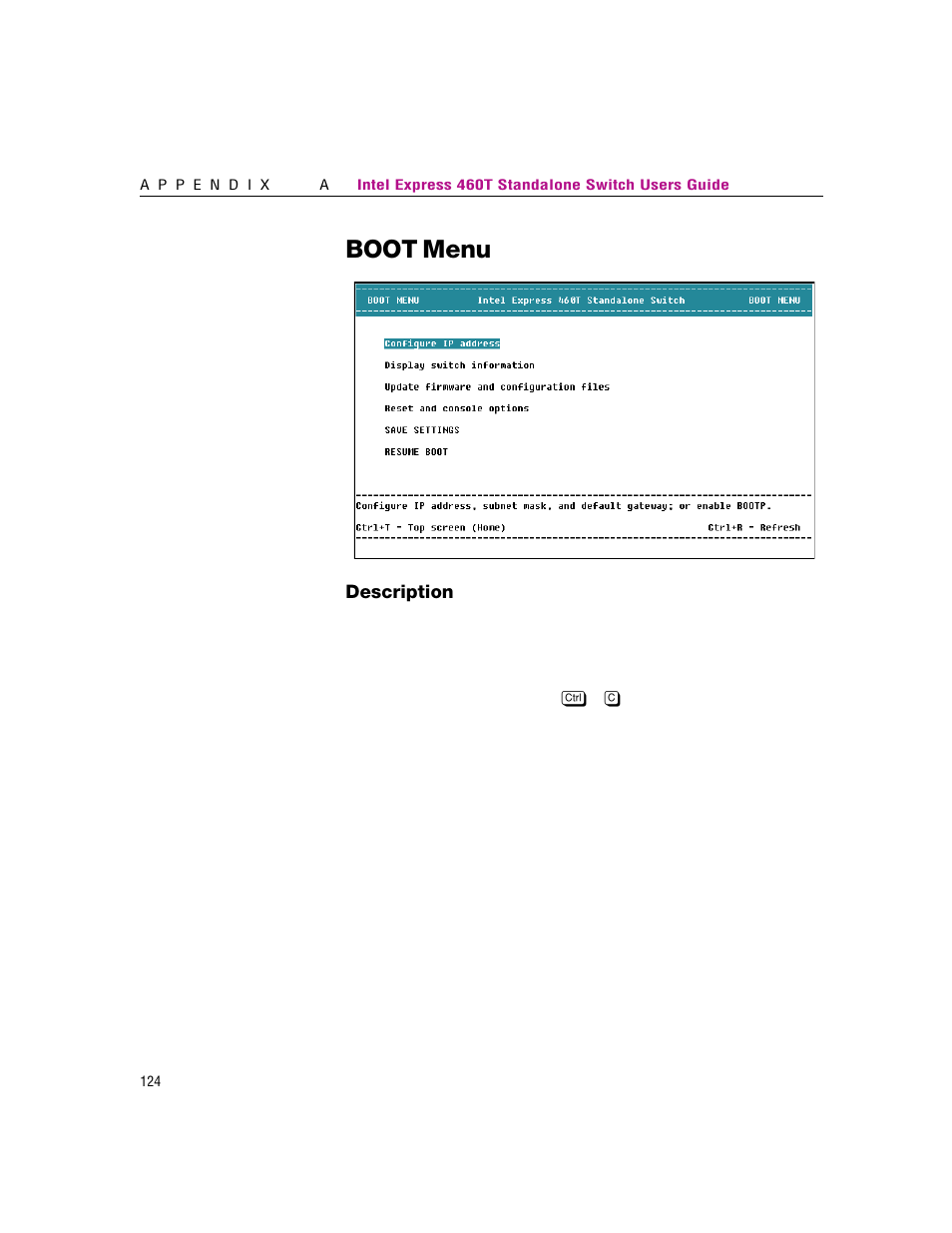 Boot menu | Intel 460T User Manual | Page 129 / 150