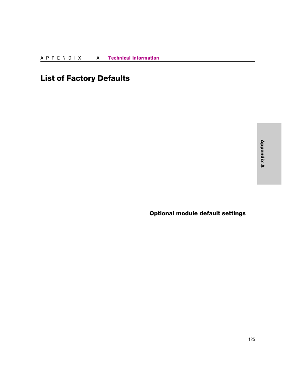 List of factory defaults | Intel 460T User Manual | Page 130 / 150