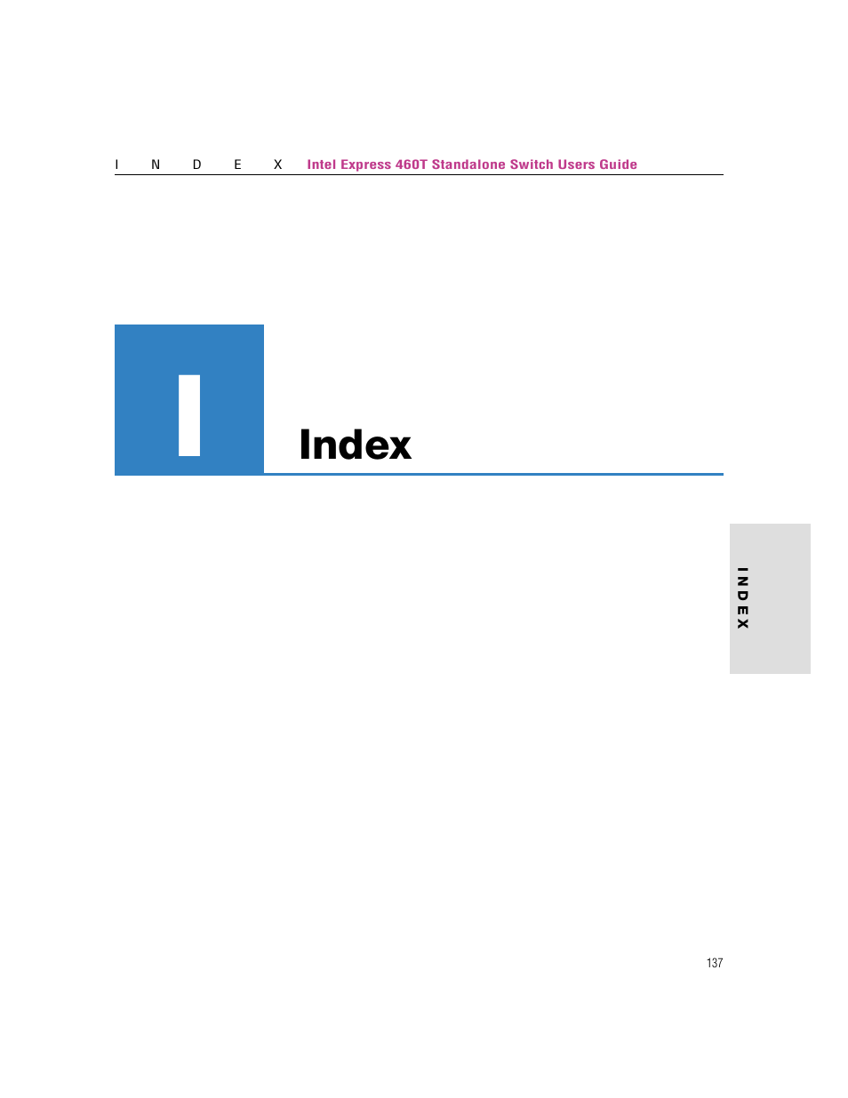 Index | Intel 460T User Manual | Page 142 / 150