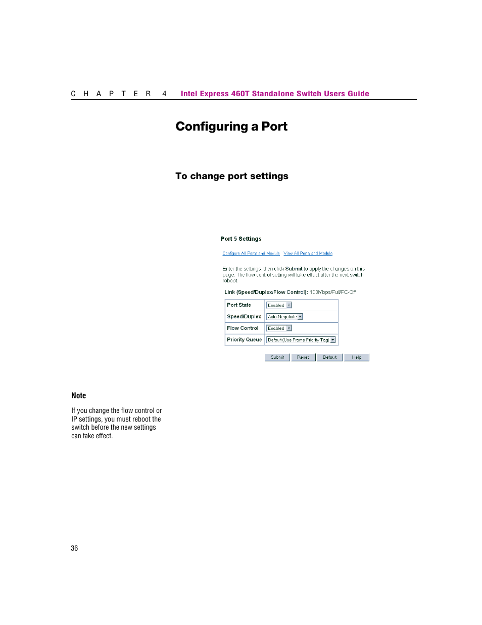 Configuring a port | Intel 460T User Manual | Page 42 / 150