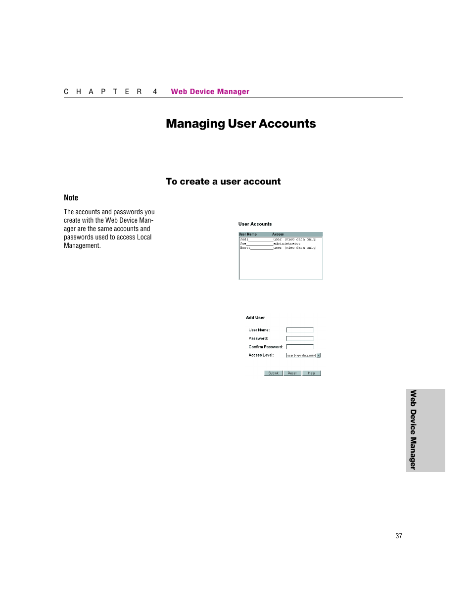 Managing user accounts | Intel 460T User Manual | Page 43 / 150