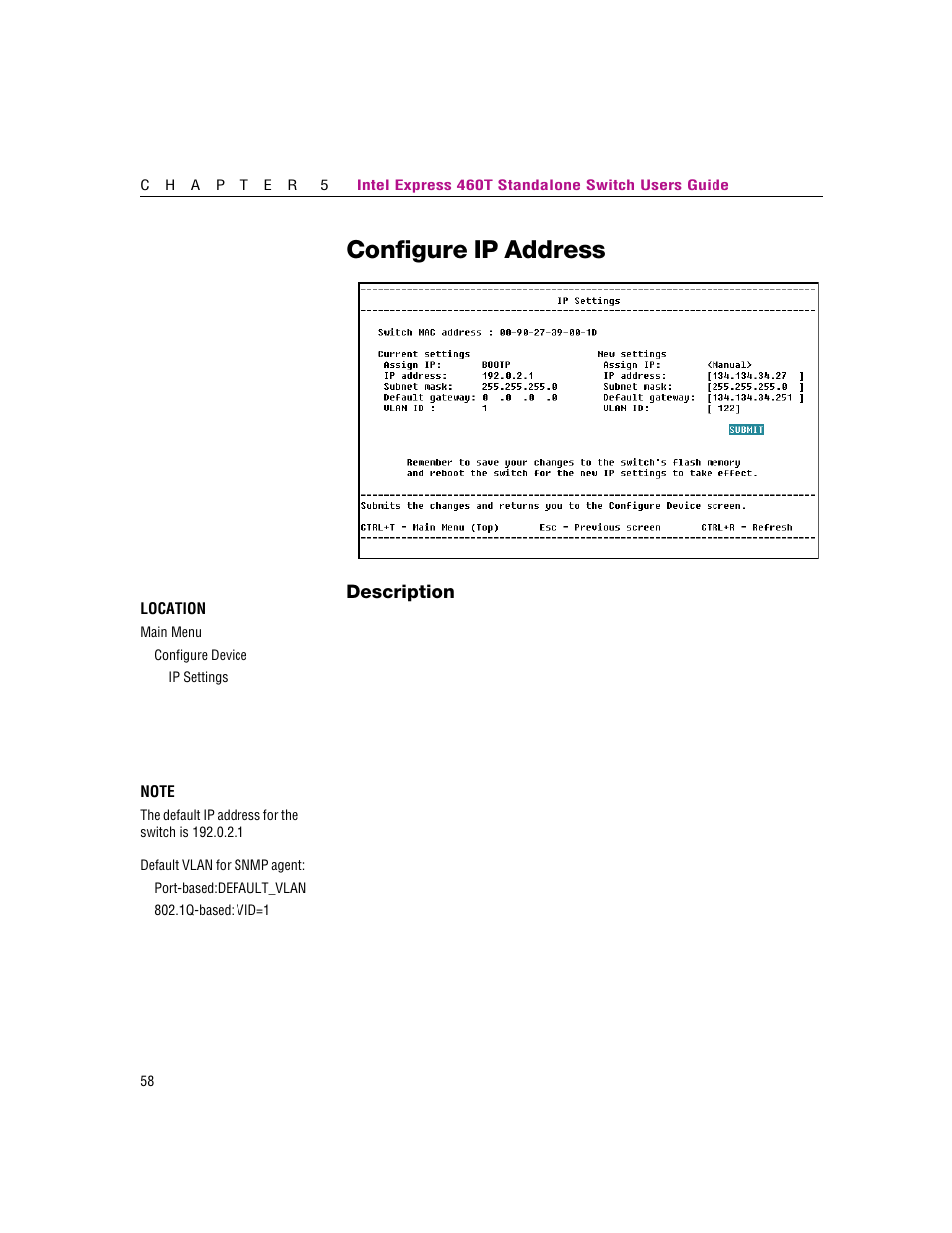 Configure ip address | Intel 460T User Manual | Page 64 / 150