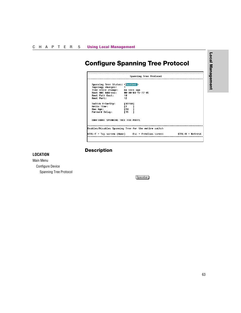Configure spanning tree protocol | Intel 460T User Manual | Page 69 / 150