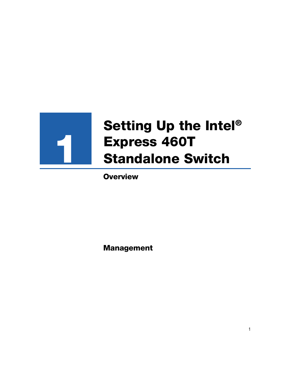 Setting up the intel, Express 460t standalone switch | Intel 460T User Manual | Page 7 / 150
