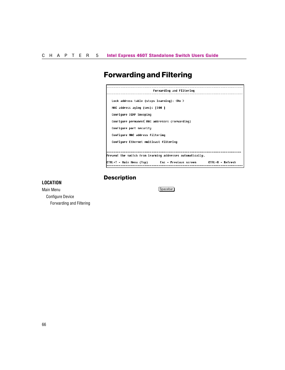 Forwarding and filtering | Intel 460T User Manual | Page 72 / 150