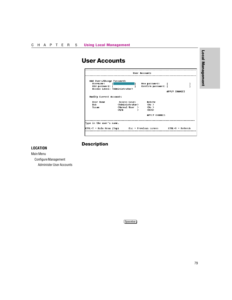 User accounts | Intel 460T User Manual | Page 85 / 150