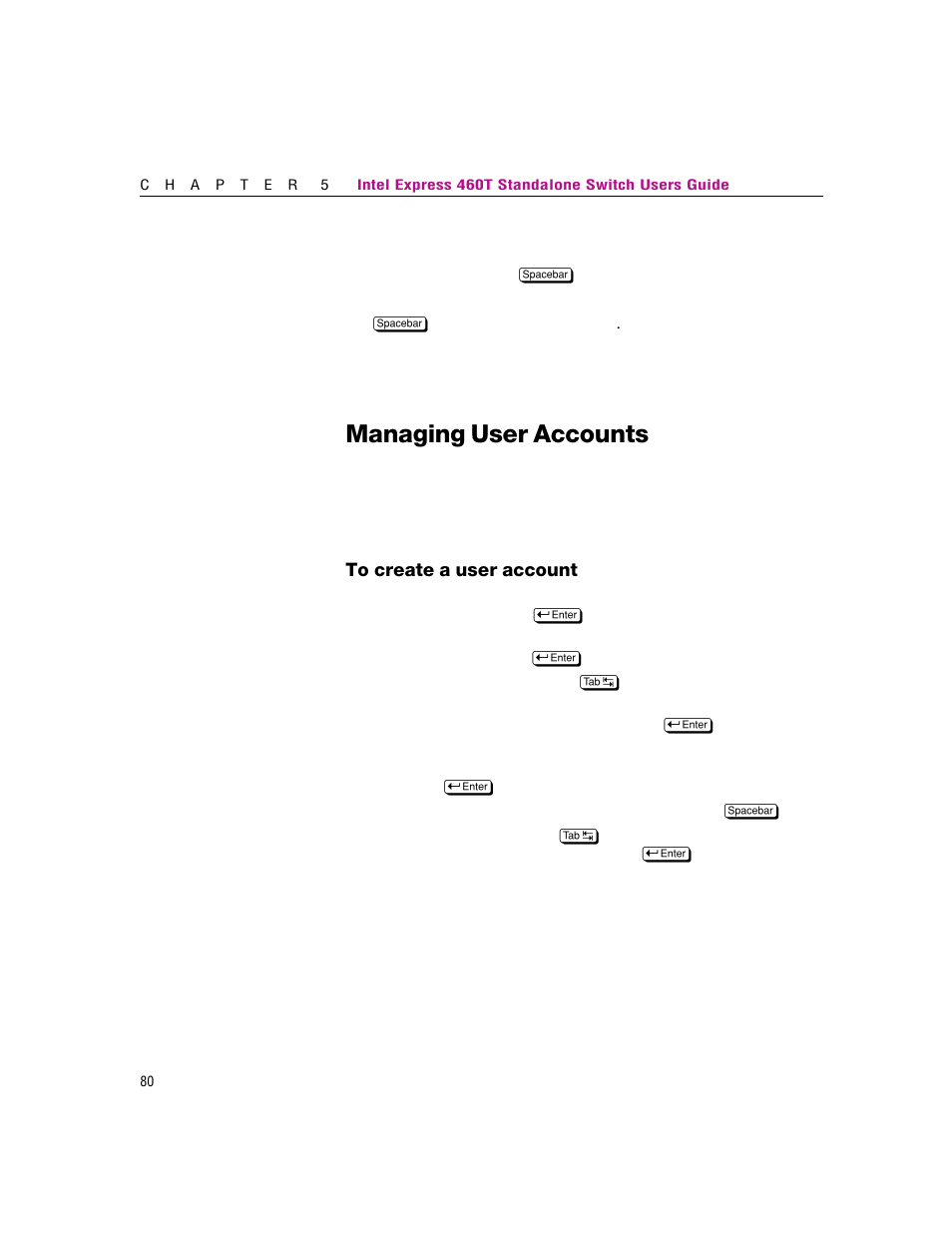 Managing user accounts | Intel 460T User Manual | Page 86 / 150