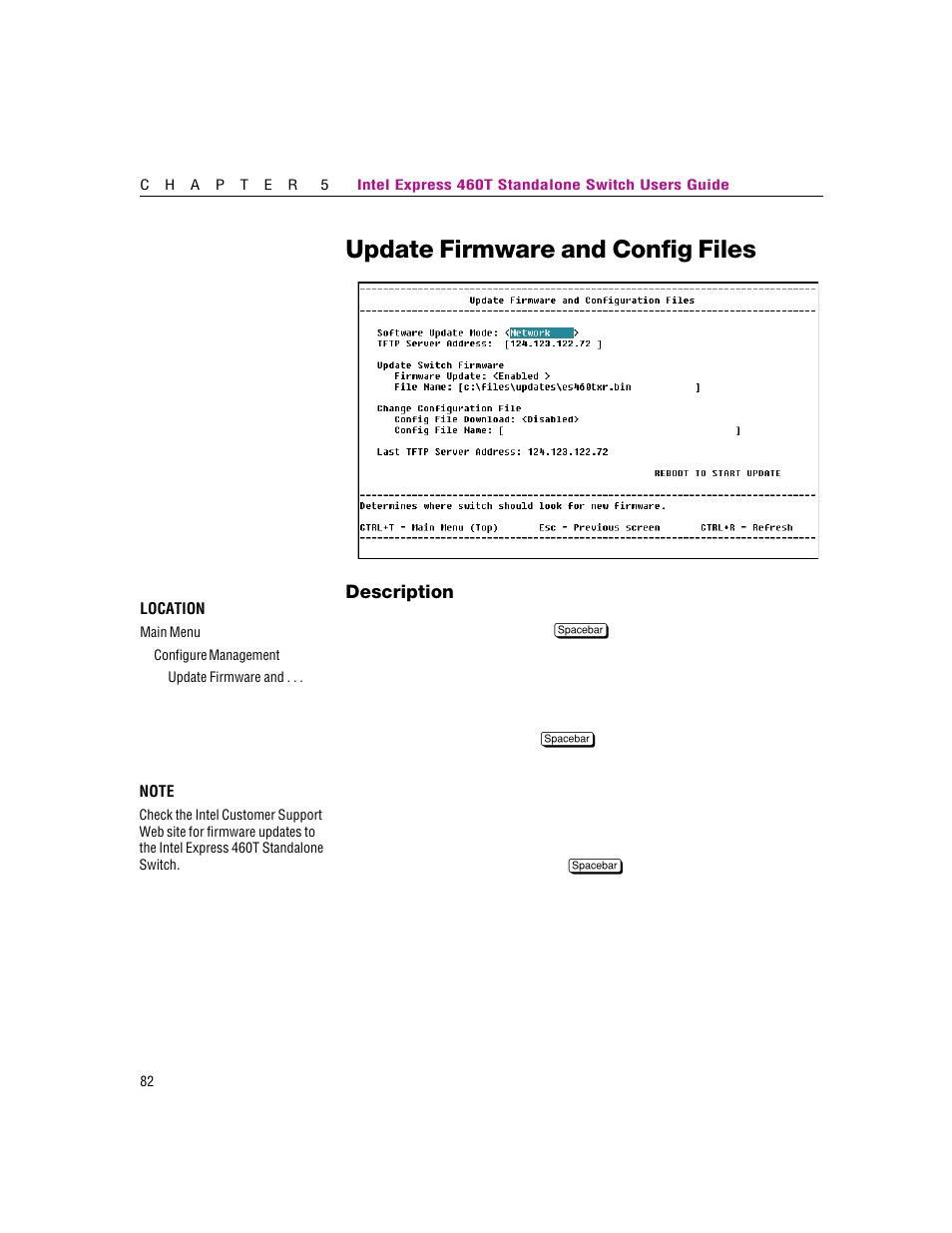 Update firmware and config files | Intel 460T User Manual | Page 88 / 150