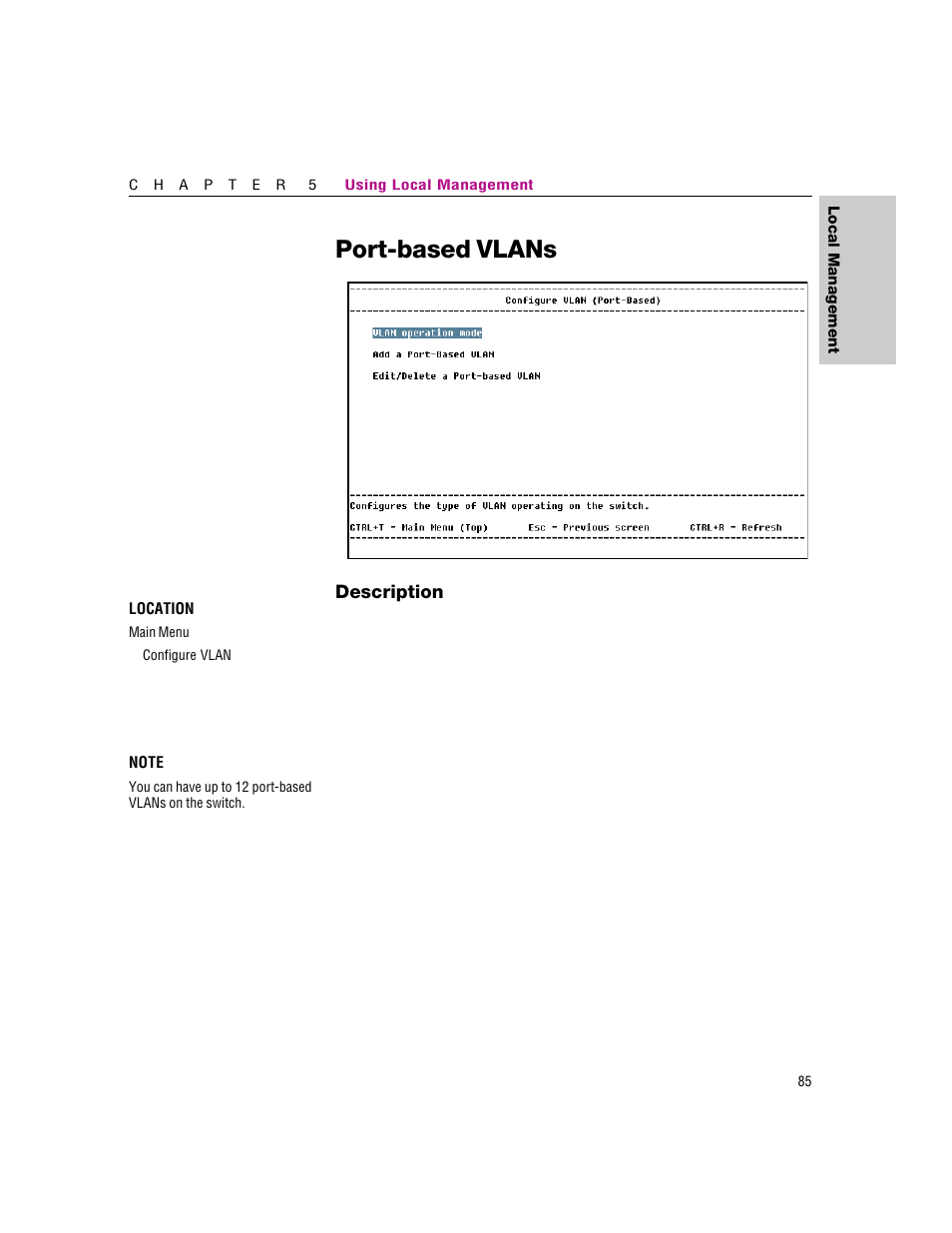 Port-based vlans | Intel 460T User Manual | Page 91 / 150