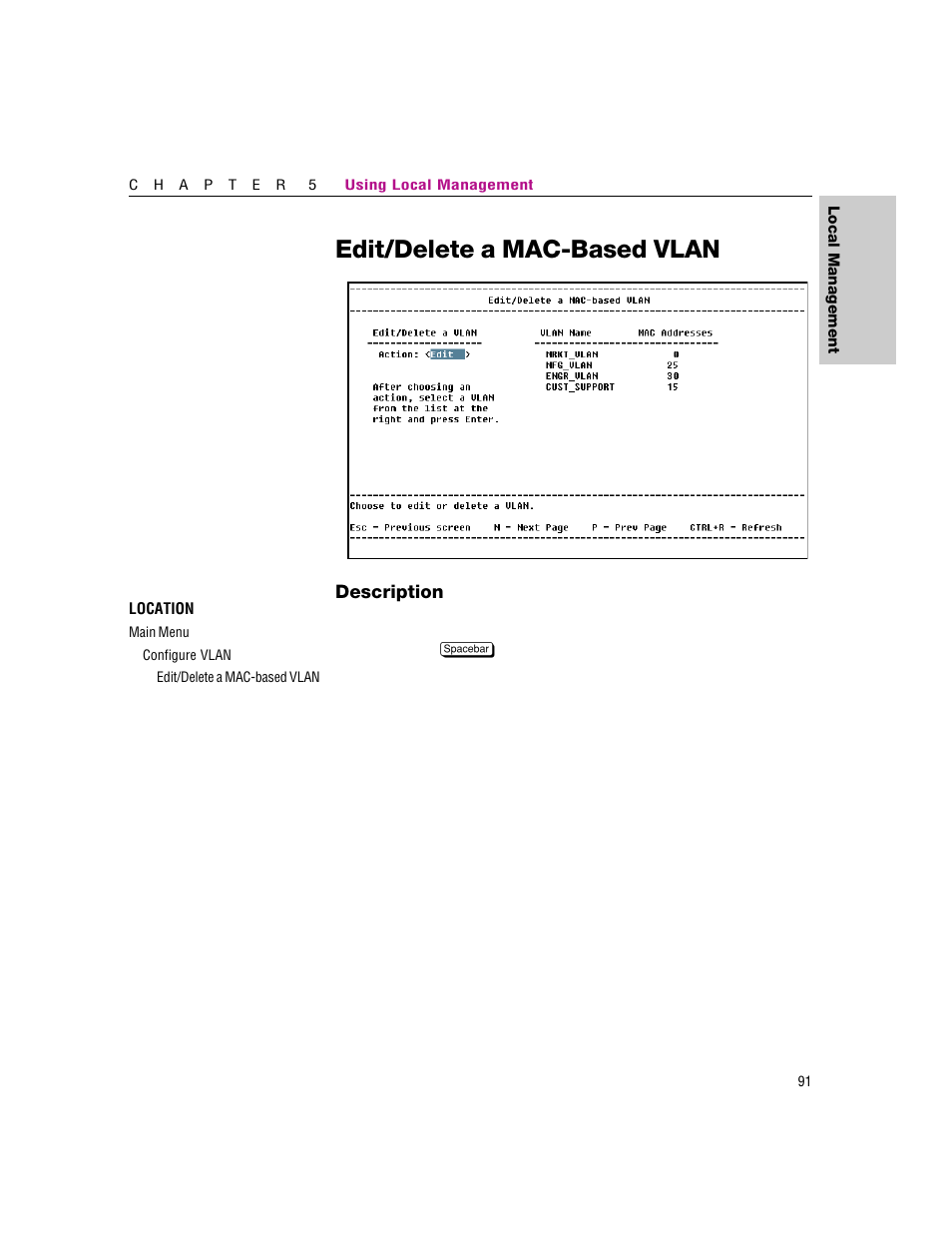 Edit/delete a mac-based vlan | Intel 460T User Manual | Page 97 / 150