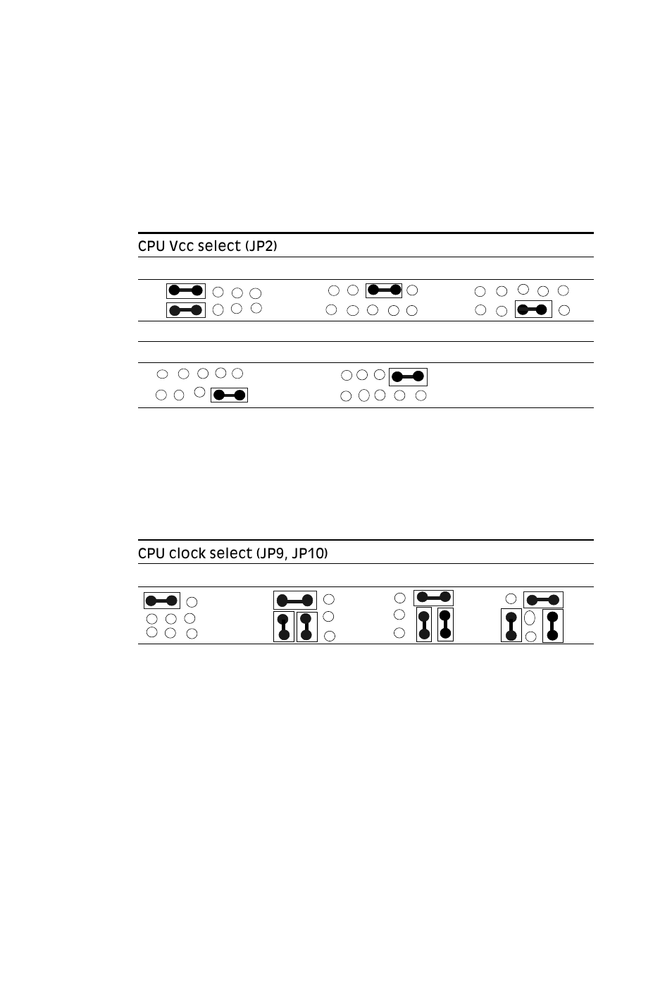 Cpu vcc select (jp2), Cpu clock select (jp9, jp10) | Intel SBC-455 User Manual | Page 24 / 97