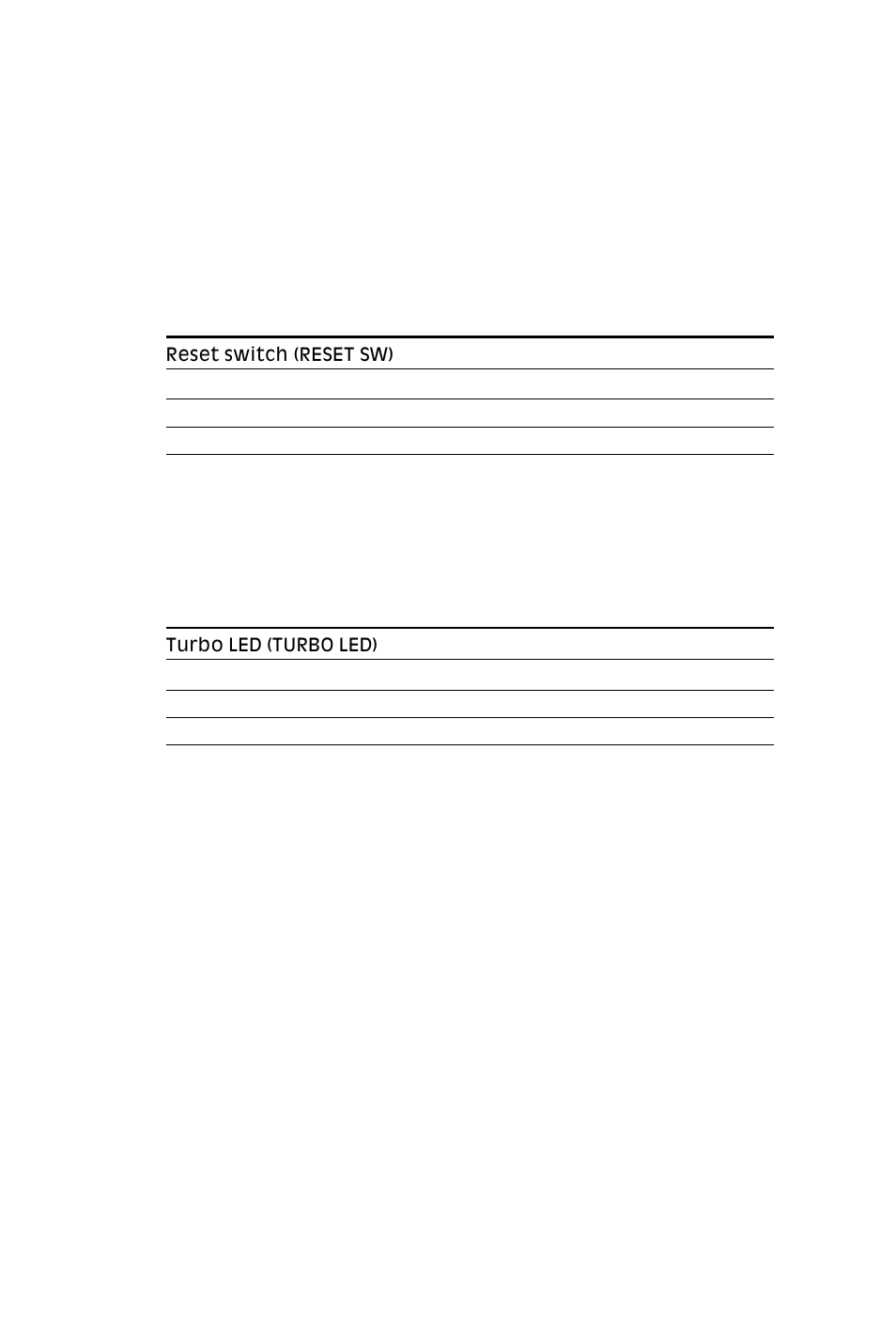Reset switch (reset sw), Turbo led (turbo led) | Intel SBC-455 User Manual | Page 39 / 97