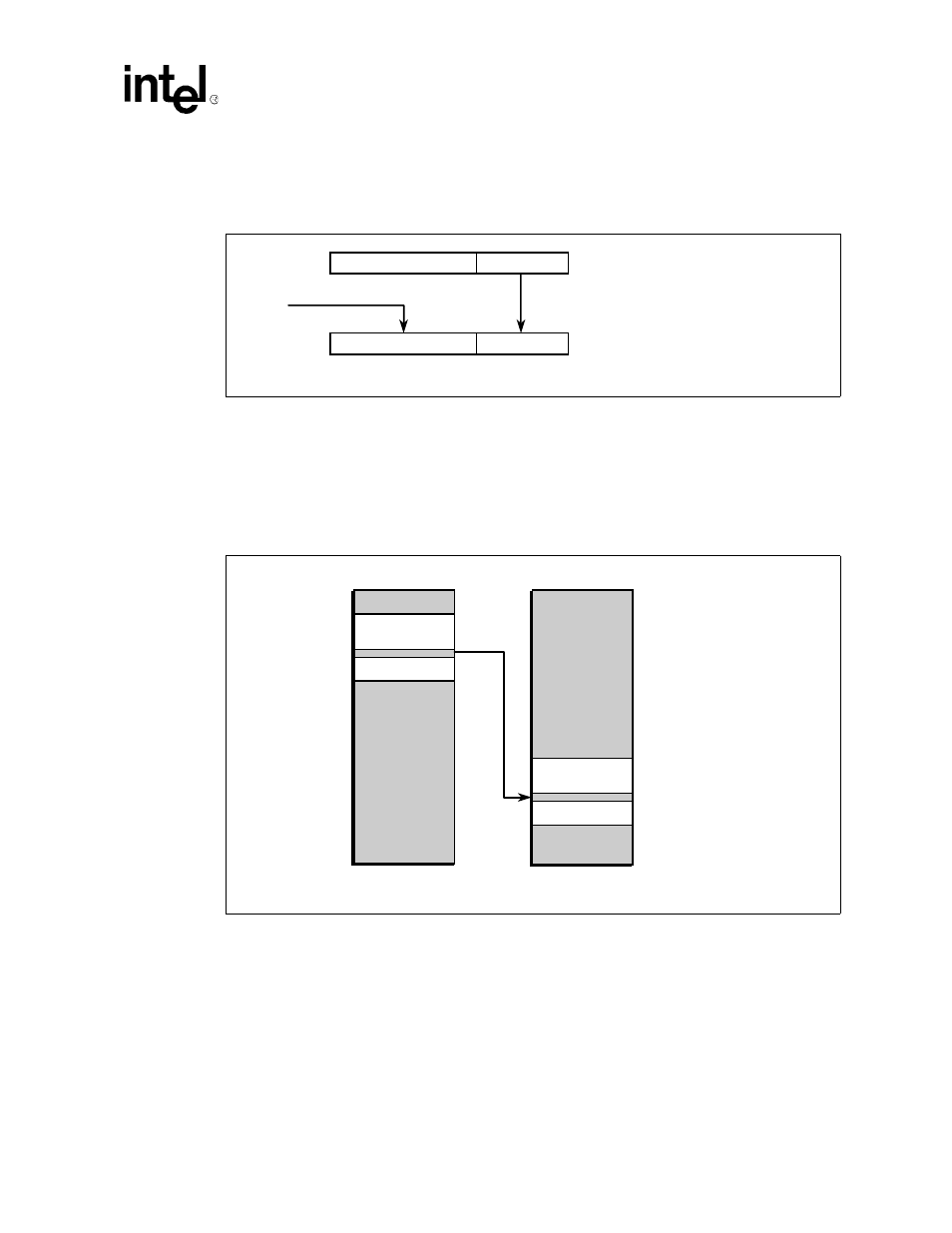3 lookup table based address translation, Lookup table based address translation, Direct offset address translation | Downstream address translation example, Section 4.3.3, Figure 5 | Intel 21555 User Manual | Page 37 / 198
