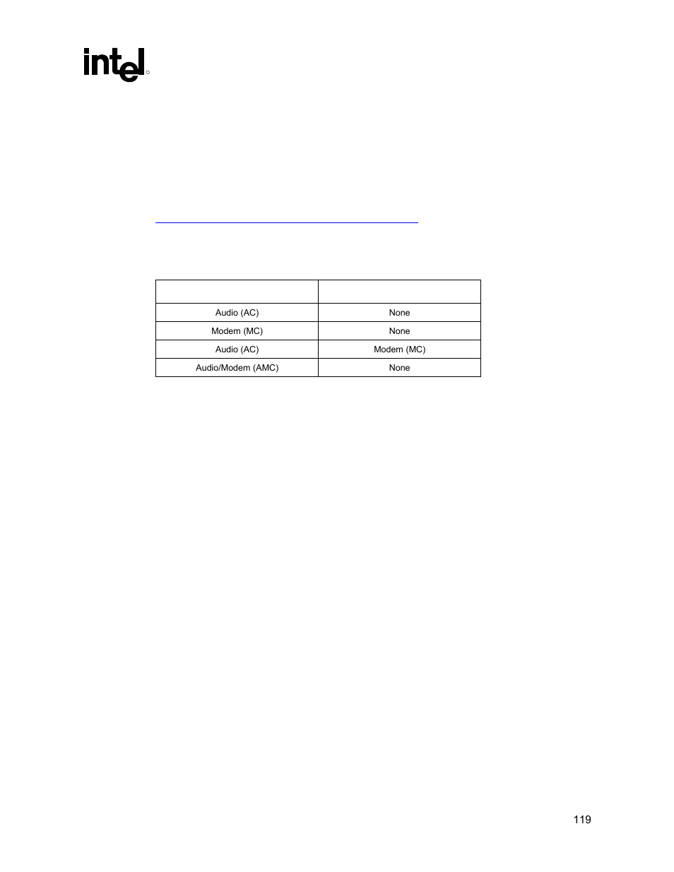 Ac’97, Ac’97 routing, Table 27. ac’97 configuration combinations | 3 ac’97, 1 ac’97 routing | Intel 815 User Manual | Page 119 / 213